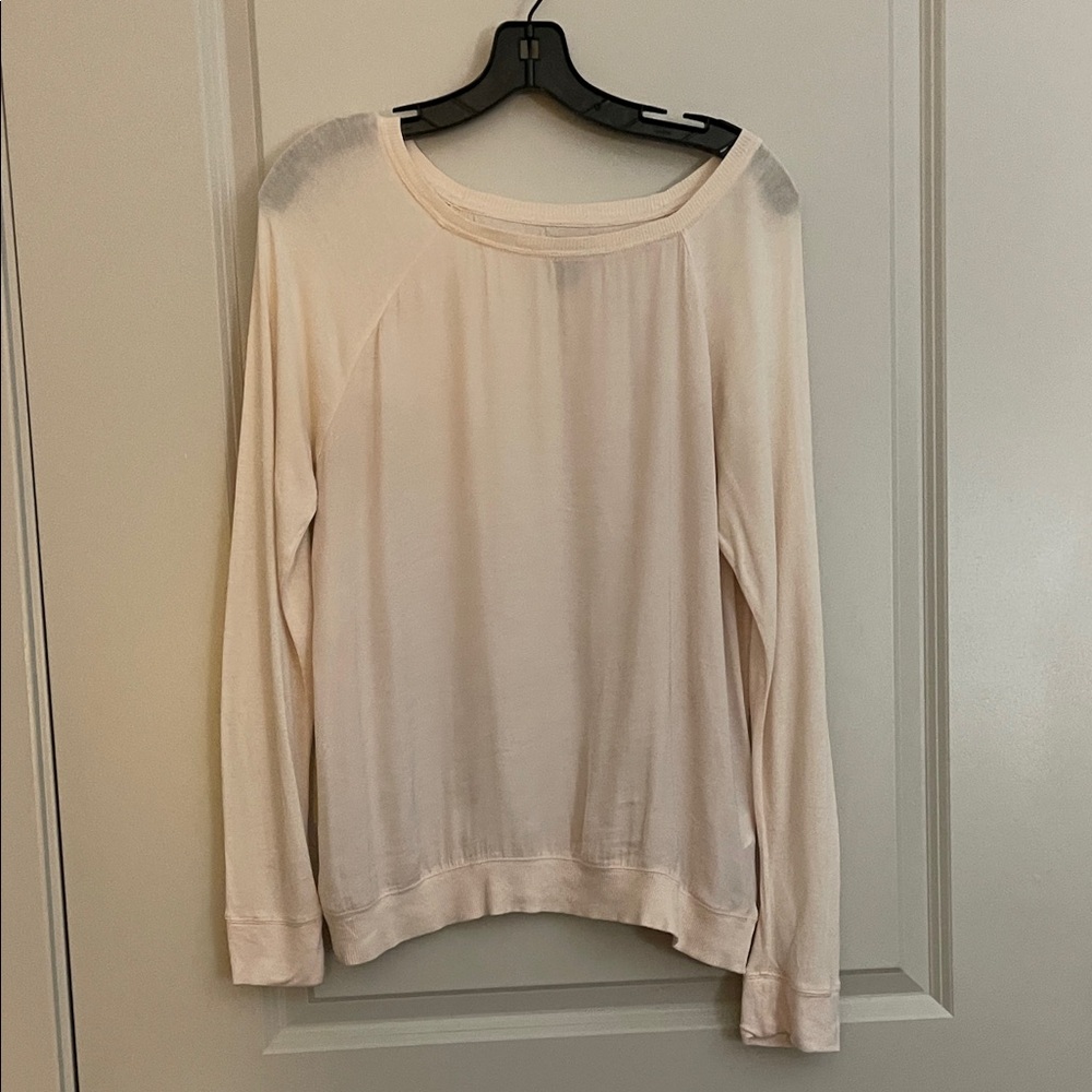 GAP Women's Light Pink Boat Neck Long Sleeve Sweatshirt